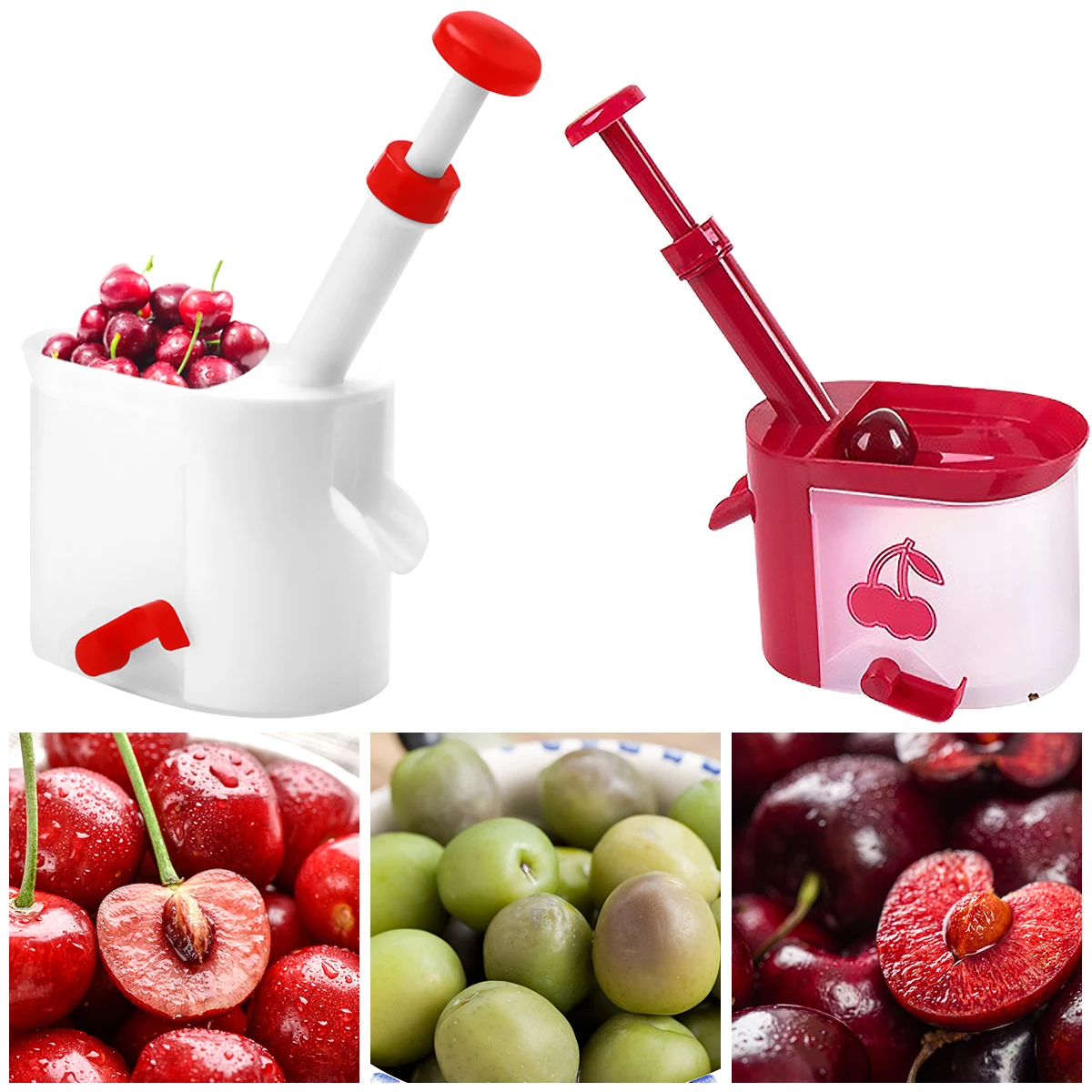 

Cherry Olive Pitter Cherry Pitter Tool Plastic Cherry Pit Tool Portable Cherry Corer Pitter Machine Fruit Pit Core Remover