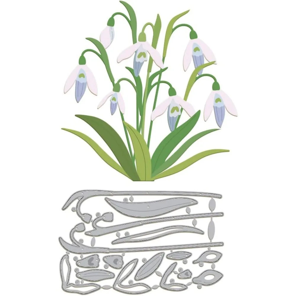 Подснежные цветы вырубные штампы для изготовления карт металлические