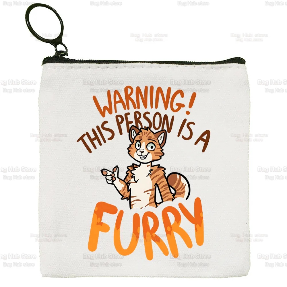 Furry Canvas Coin Purse Custompattern Logo Storage Pouch Canvas Bag New Coin Bag Key Coin Purse