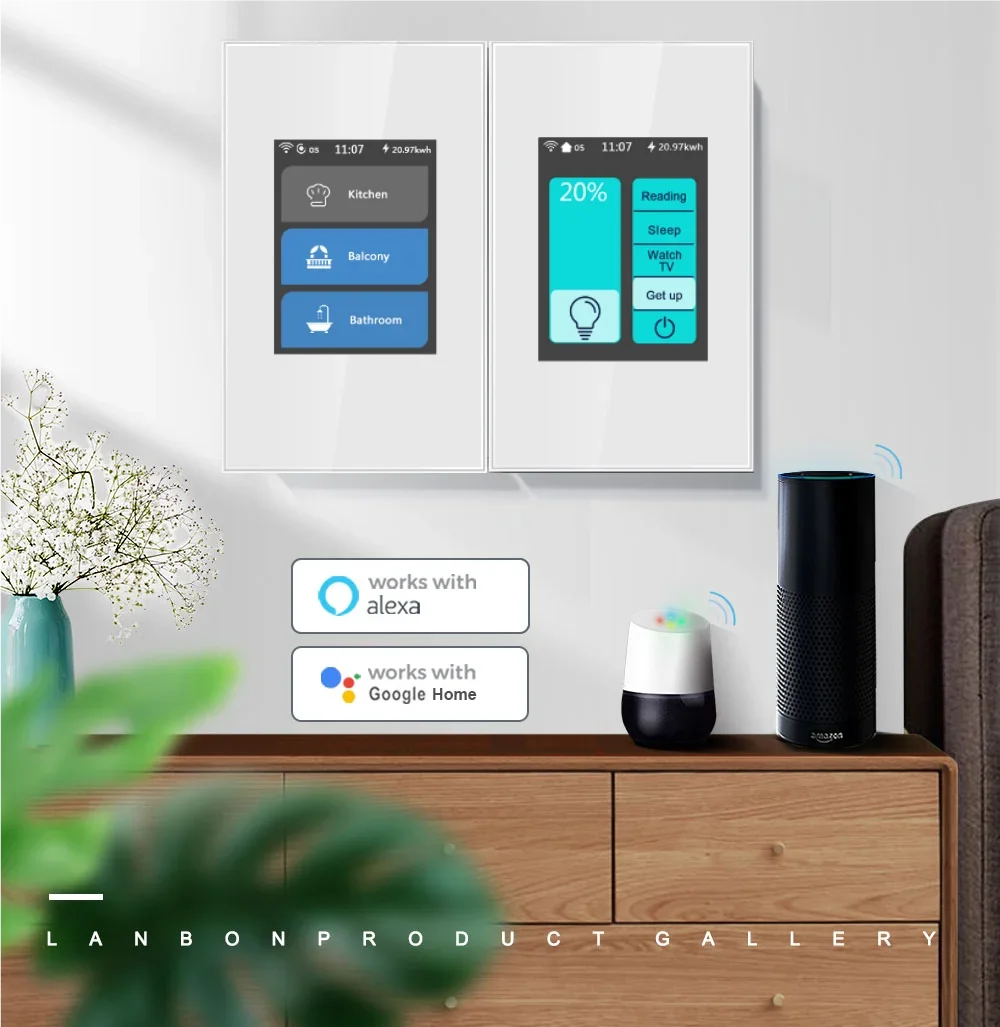2023 год домашняя Автоматизация Lanbon 5 моделей в 1 ЖК-переключатель Wi-Fi для умного