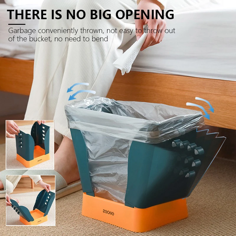 

INS Adjustable Trash Can Large Capacity Wastebin Creative Garbage Bag Holder Portable Dustbin For Kitchen And Bathroom
