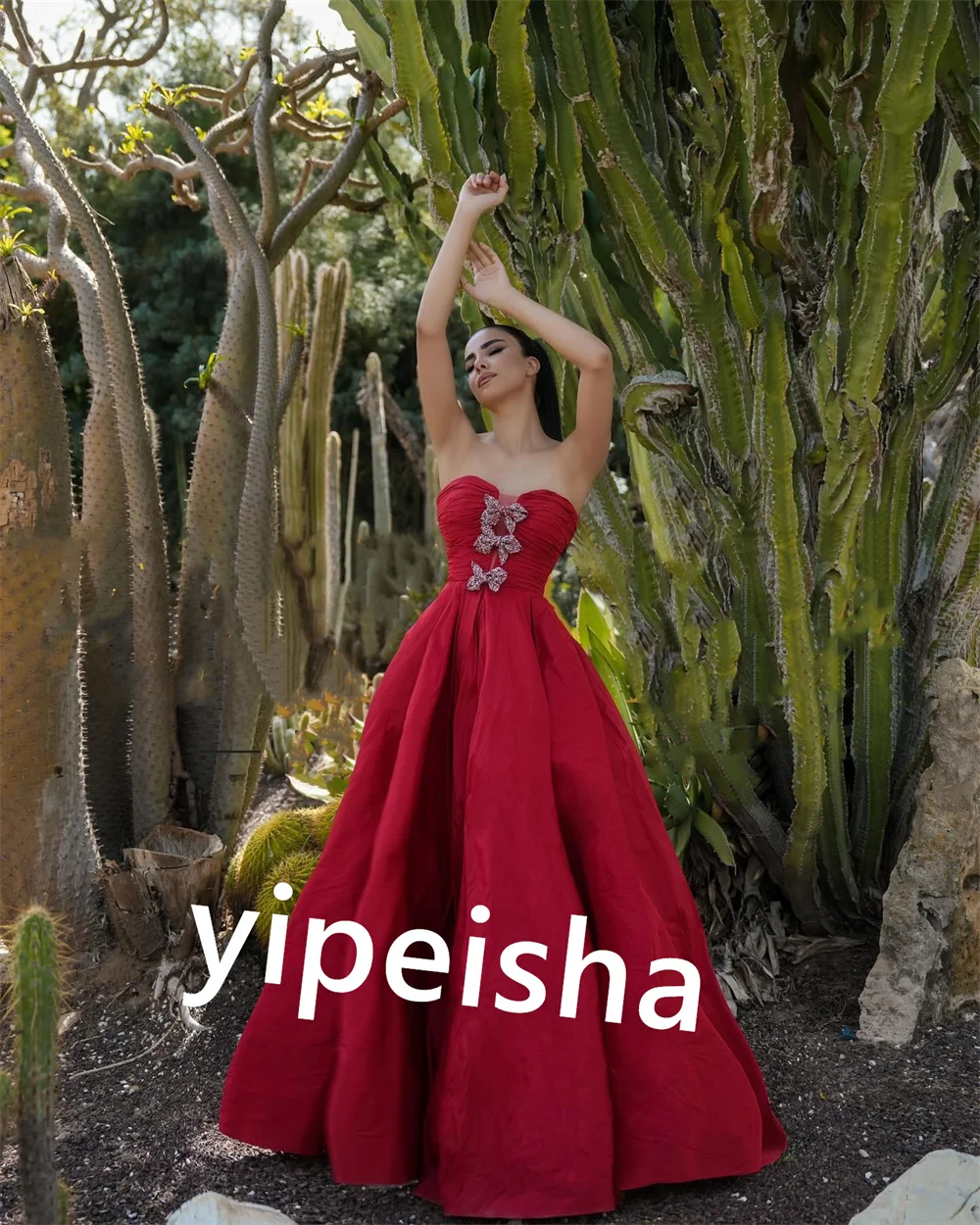 Пляжное платье трапециевидной формы с джерси и бантом по индивидуальному заказу