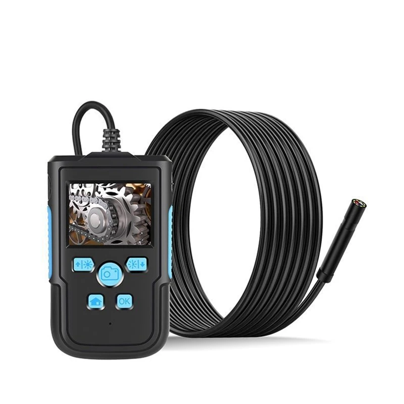 

P60B Industrial Endoscope Camera 8MM Lens 2.4 Inch IPS Screen Borescope HD1080P Rigid Cable Waterproof LED Lights, 2M