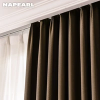 quality curtains modern blackout curtains for living room bedroom kitchen window treatment home decor brown gray hemp curtain