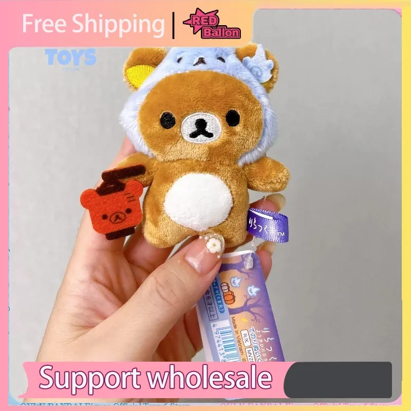 Фото Оригинальная плюшевая кукла San-X Rilakkuma на Хэллоуин – мягкая пушистая игрушка, брелок для сумки и коллекционный сувенир №4