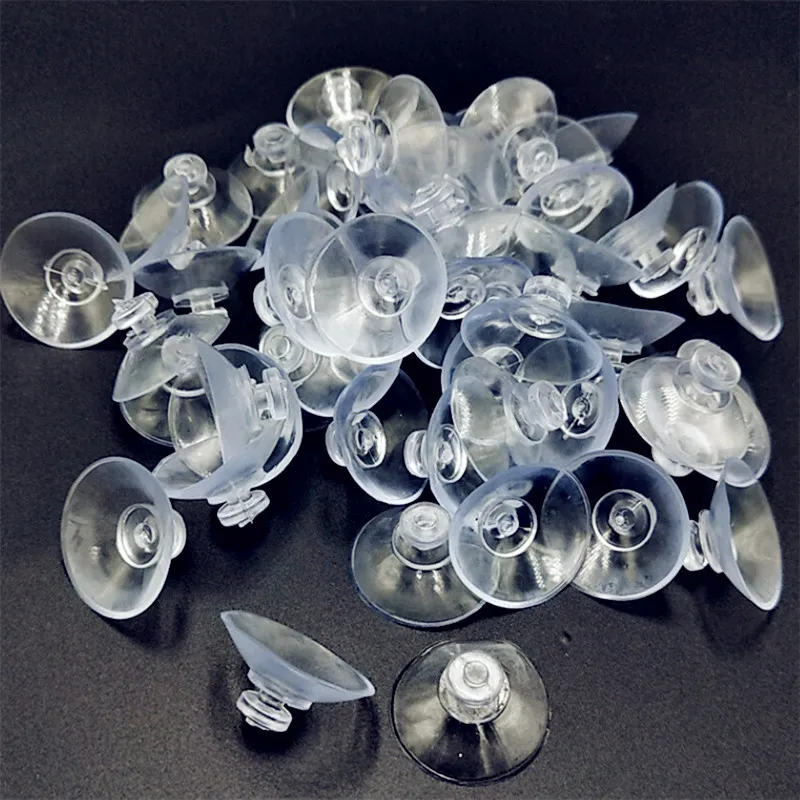20mm 100pcs Clear Sucker Suction Cups Mushroom Head Strong Vacuum Suckers Hooks Hanger for Window Decoration Wedding Car Glass