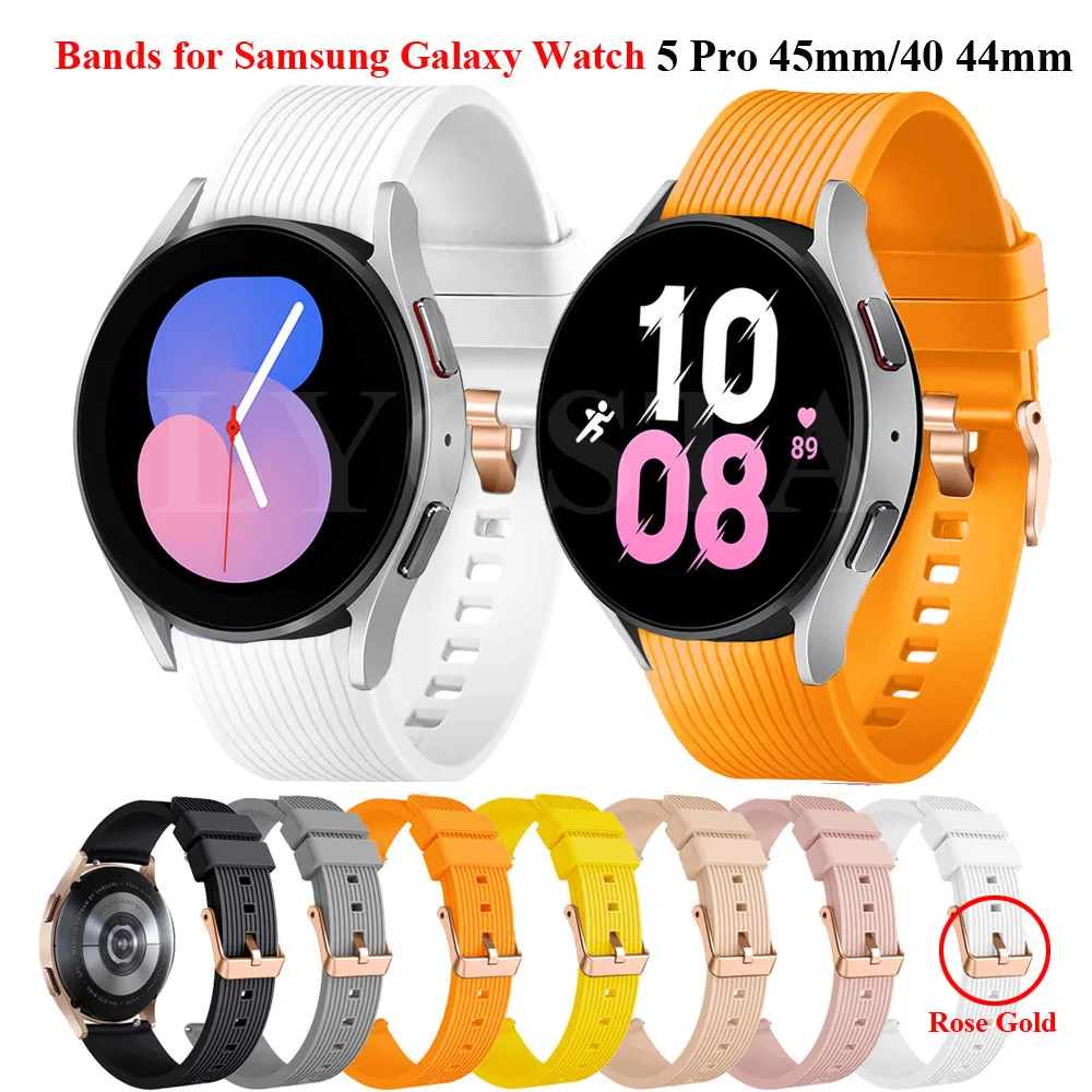 

Ремешок силиконовый для Samsung Galaxy Watch 5/pro/4 44 мм 40 мм, классический спортивный браслет для смарт-часов 46 мм 42 мм, Galaxy Watch 5 band