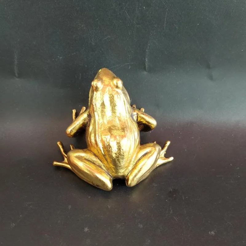 

Antique Collection Solid Alloy Copper Gilt Retro Frog Incense Insert Mini Decorative Ornament