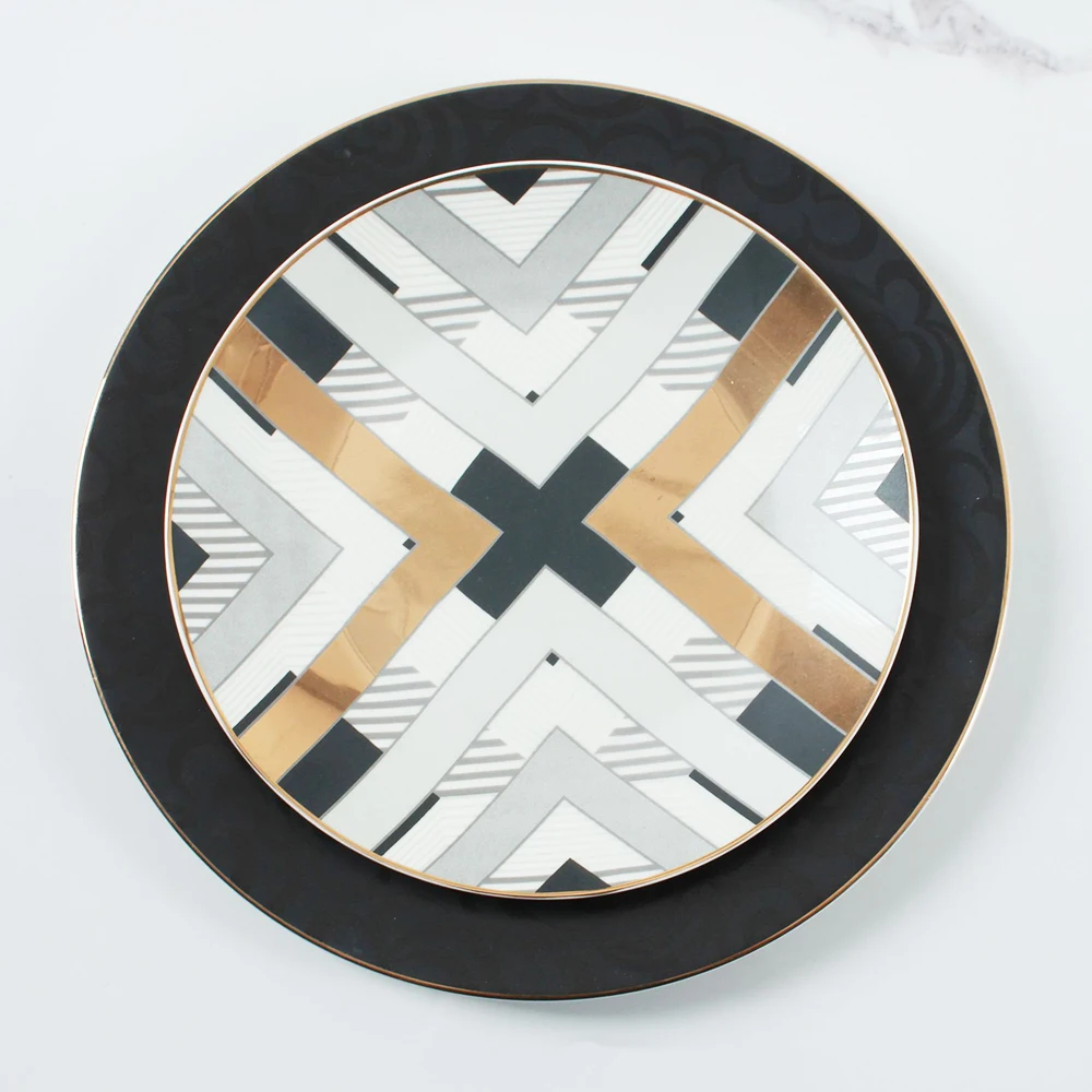

Nordic Country Style Underglaze Porcelain Tableware Western Food Plate Household Dinner Plate Breakfast Dim Sum Plate