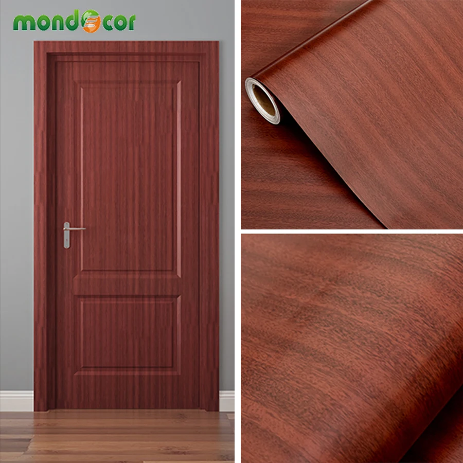 self adhesive wooden wallpaper for entrance door waterproof wallpaper oil proof removable stickers pvc peel and stick home decor free global shipping