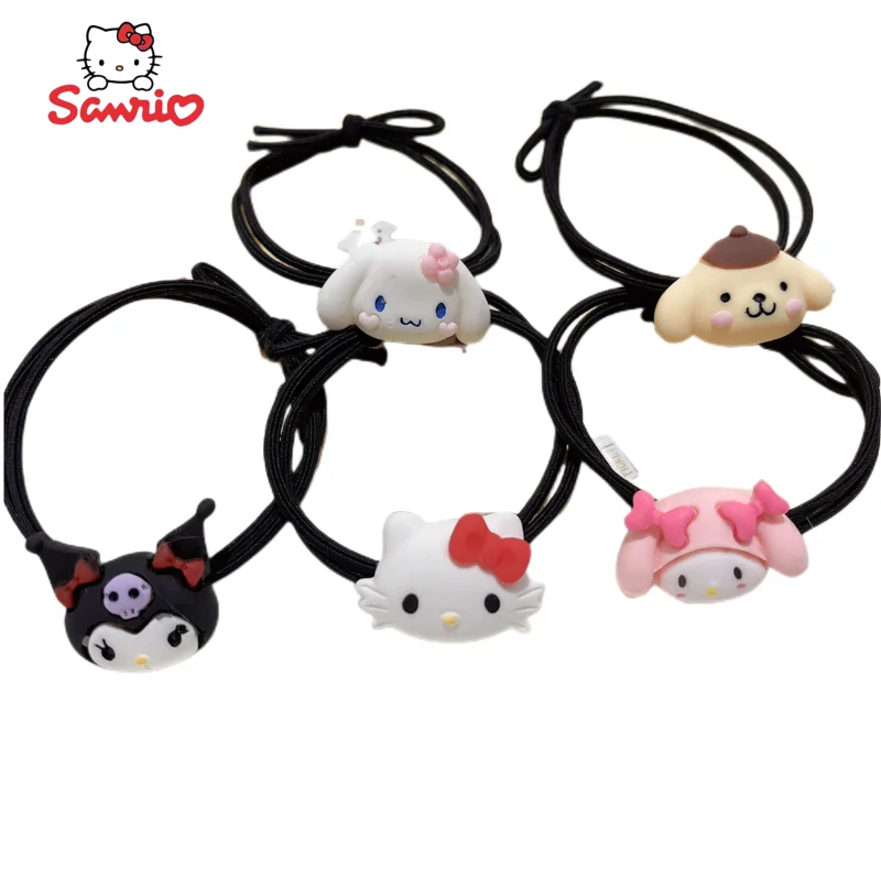 

Sanrio New Anime Peripheral Kawaii Cartoon Cute Cinnamon Roll Kulomi My Melody ins Rubber Band Creative Hair Rope Gift Wholesale