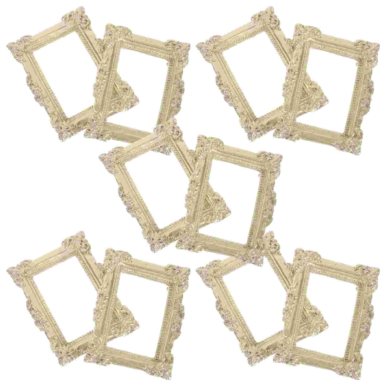 

10 Pcs Miniature House DIY Photo Frame Jewelry Accessories Props Picture Frames Houses Resin