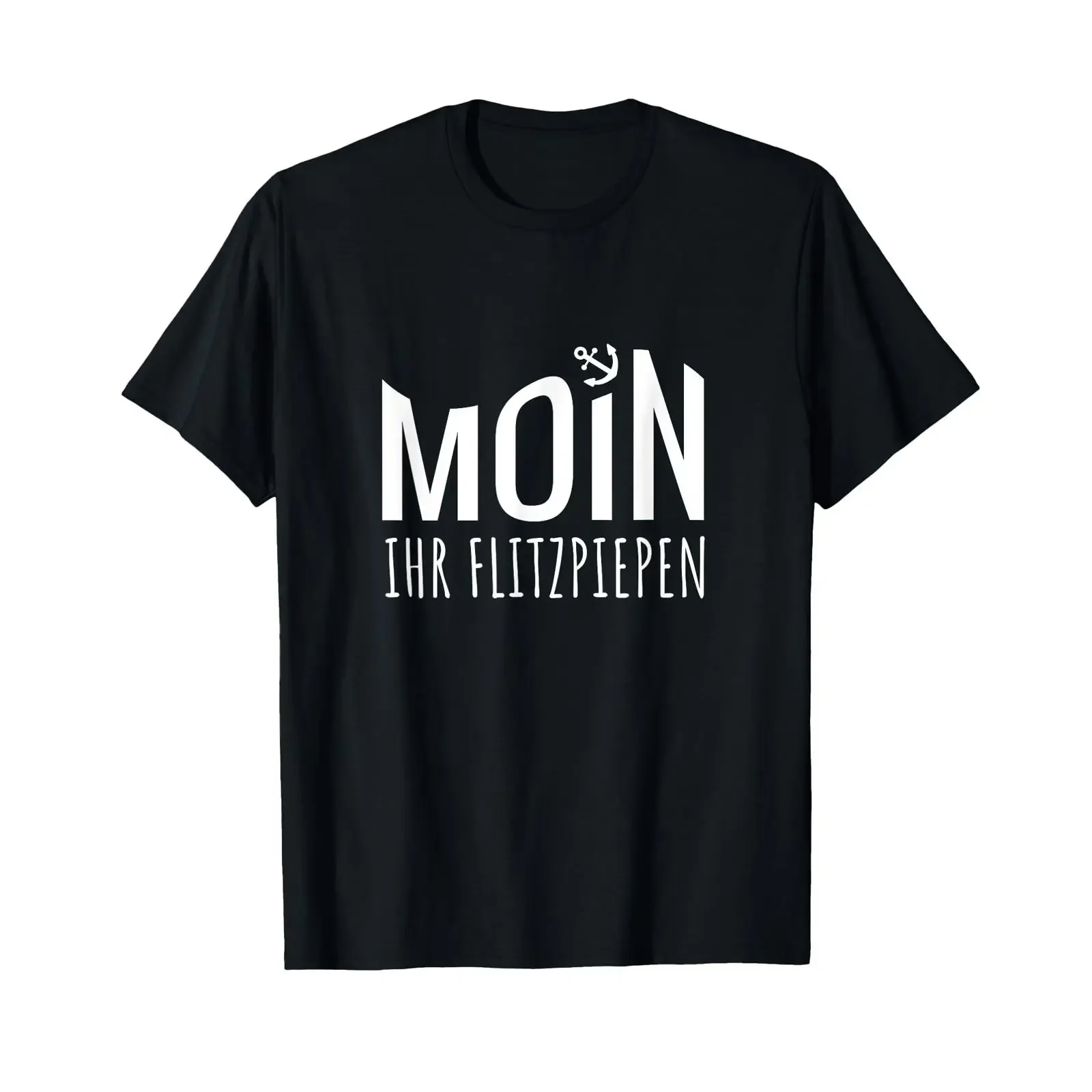 Фото Футболка с немецким текстом: «Moin Ihr Flitzpiepen PlattDeutsch Norden», винтажная, с эффектом потертости, мужская, модная. №1