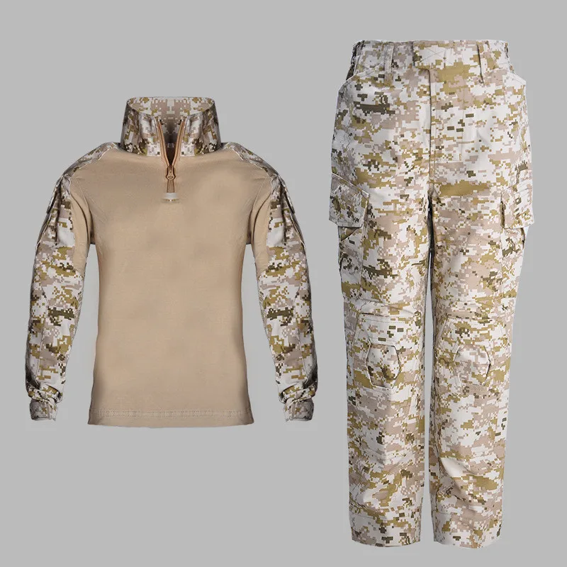 

Children's Camouflage Training Clothes Suit Kids Outdoor Field Camping Hunting Military Combat Uniform Tactical Shirt Pants