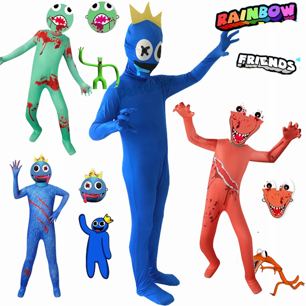 

Game Rainbow Friends Costume Kids Blue Green Purple Horror Monster Cosplay Birthday Party Carnival Costume Kids Boys Girls