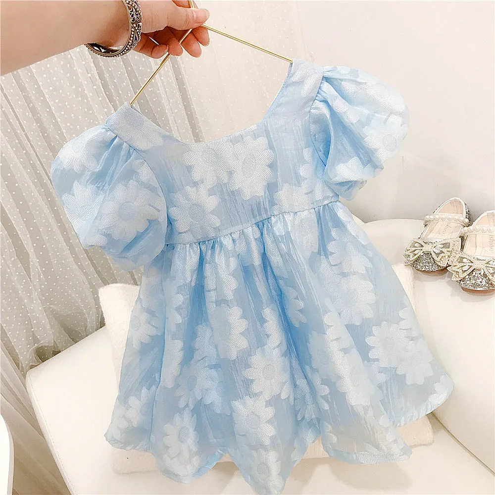 

Повседневное платье принцессы для девочек, новинка 2022, модные платья для девочек с цветочным принтом, костюм для маленьких девочек, вечерни...