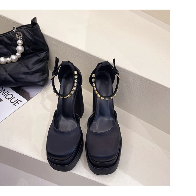 2023 Platform High-heeled Women's Shoes Fashion Women's Sexy Red High-heeled Shoes Summer Double Waterproof Comfortable Sandals