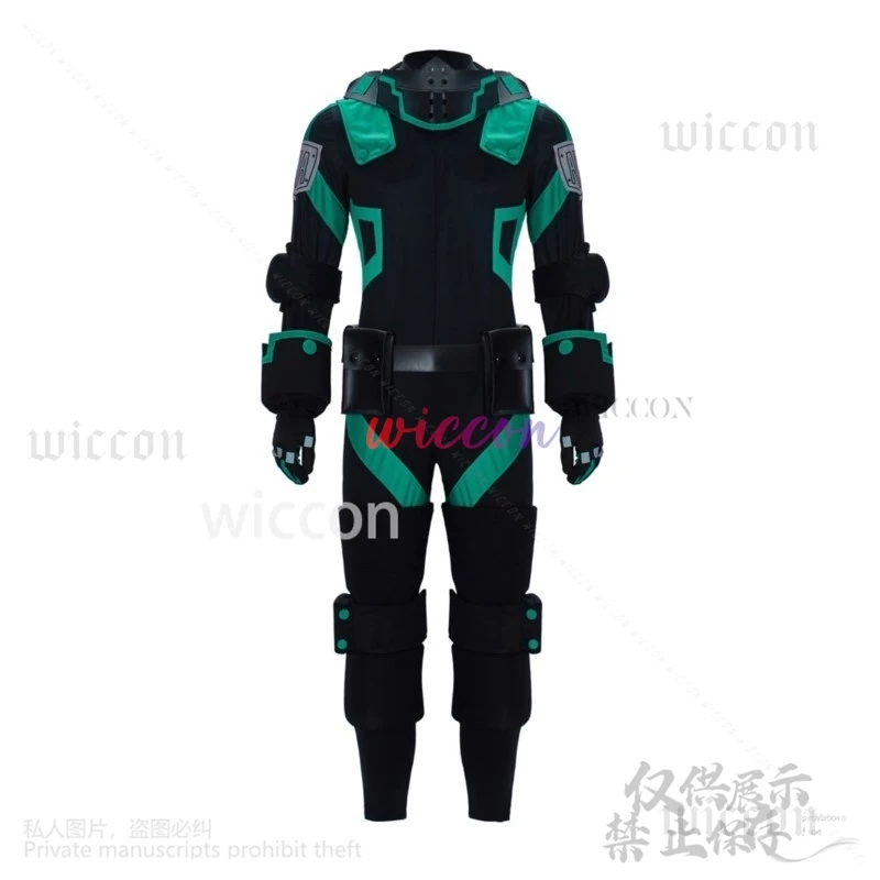 Аниме My Heo Academy Косплей Midoriya Izuku Костюм Парик Черная боевая форма Полный комплект