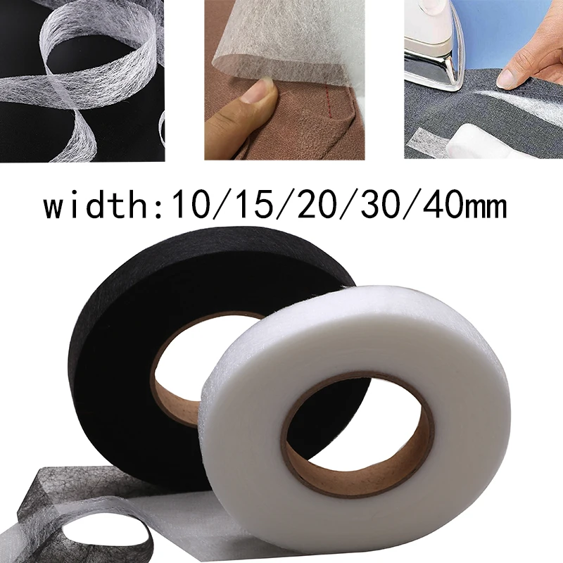 

70Yards Black White Double-Sided Hot Melt Adhesive Garment Fusible Interlining Tape DIY Clothes Patchwork Sewing Accessories