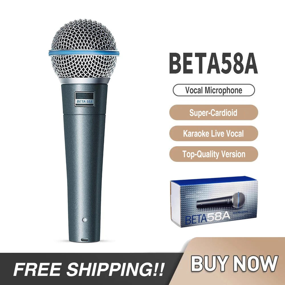 

BETA58A Wired Dynamic Vocals Microphone BETA58A Professional Supercardioid Handheld Mic For Performance Live Vocals Karaoke