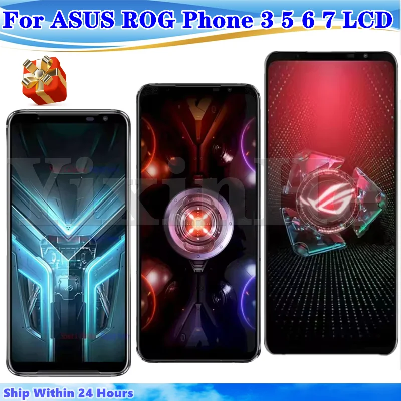 Протестированный AMOLED ЖК-дисплей в сборе для ASUS ROG Phone 3/5/6/7 с цифровым