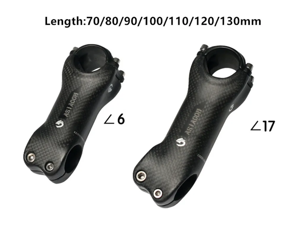 

УГЛЕРОДНЫЙ стержень руля велосипеда угол 6/17 градусов 70-130 мм 31,8 мм 3K матовый Горный Дорожный велосипед стержень велосипеда запчасти