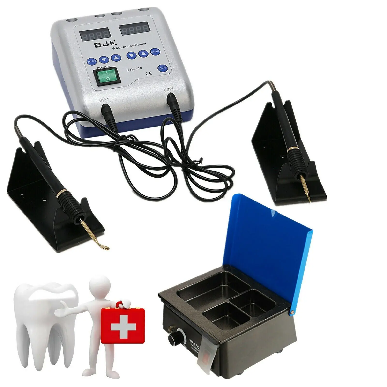 Waxer+portable 3-well Wax Heater Digital Led Wax Dipping Pot 110/220v