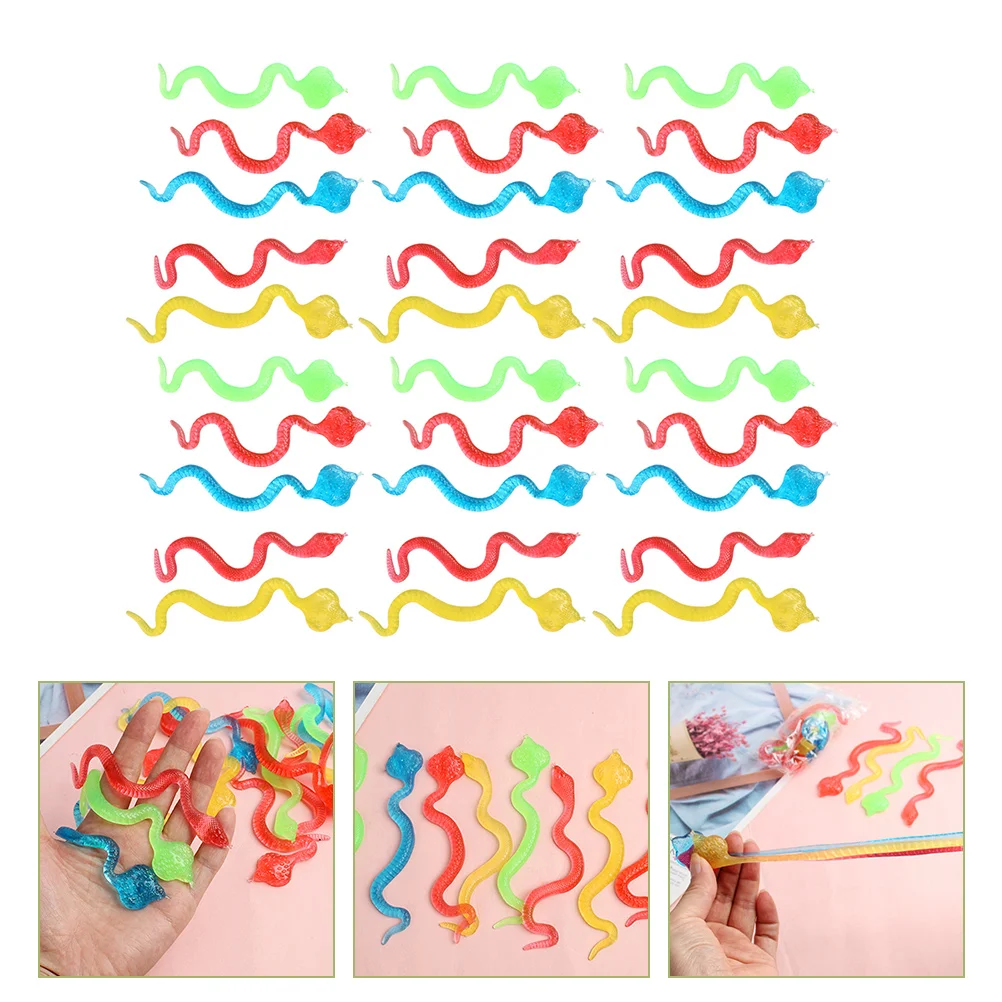 

30 Pcs Sticky Snake Disfraces De Halloween Para Party Prank Toy Toys Puzzle Presents Tpr Funny Somgs
