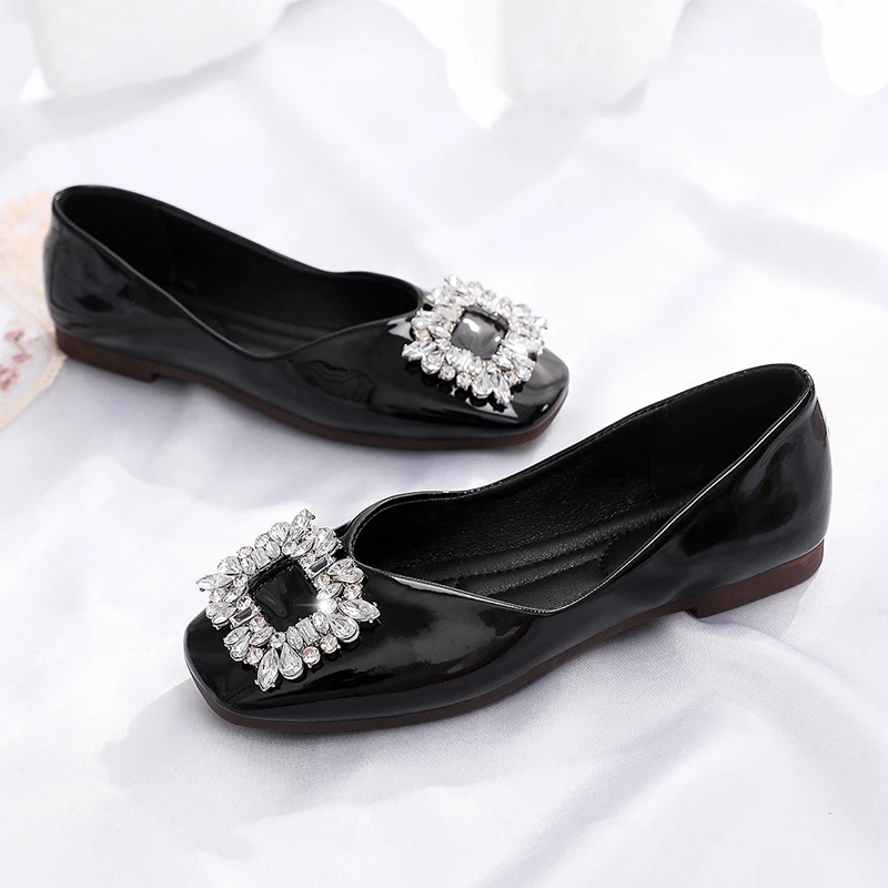 

Туфли Мэри Джейн Новинка весна-осень 2022 модные стразы с закрытым носком сексуальные блестящие сандалии Женские Повседневные балетки с плос...