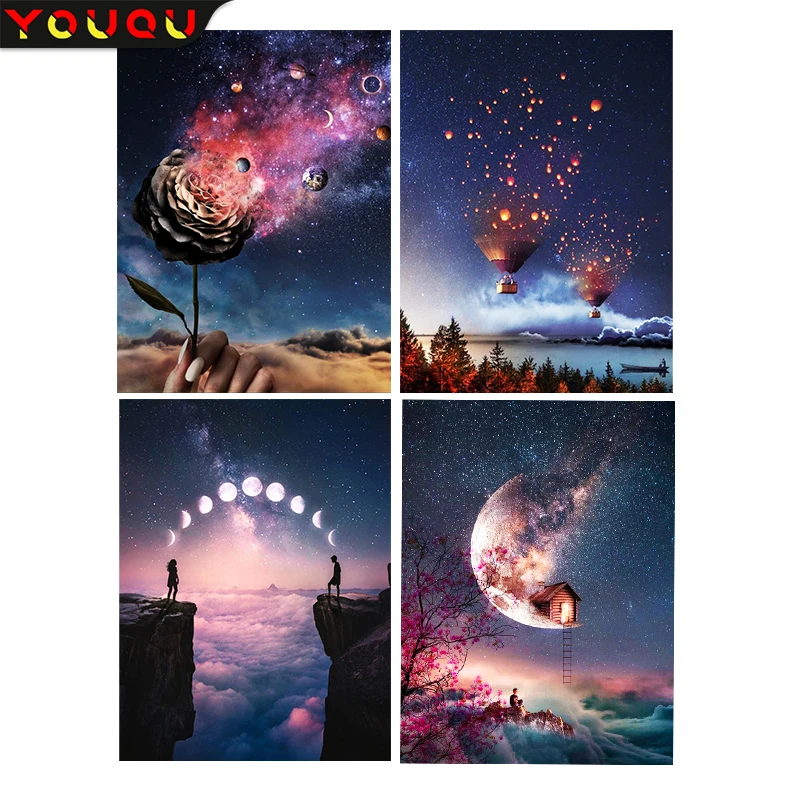

Diamond Painting New Collection Flower Sky Picture Embroidery Kit Diy 5d Cross Stitch Kit Wall Decoration Gift Diamond Art
