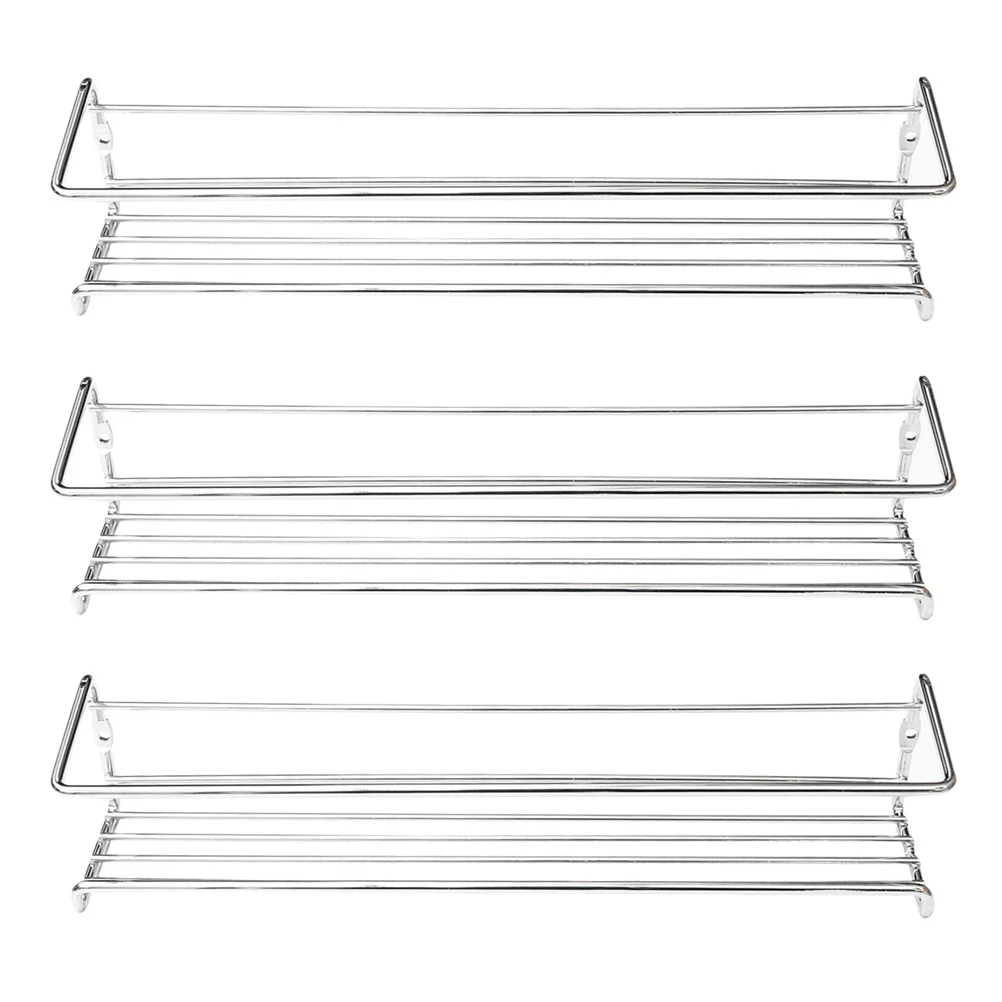 

Rack Wall Seasoning Organizer Mounted Storage Holder Shelf Kitchen Hanging Mount Cutlery Door Steel Bottle Jar Bathroom Hanger