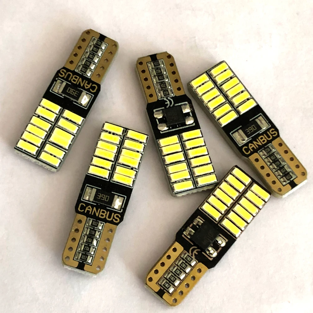 светодиодные 100 шт. T10 24 светодиода Canbus 4014 SMD LED 194 501 W5W внутреннее освещение