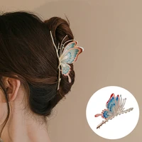 new vintage large size painted women butterfly hair claws hair clips for girl crab fashion barrette headwear hair accessories