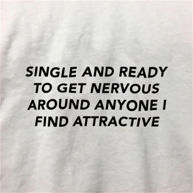 

Single And Ready TeeWomen's Shirt 90s Tops Woman Clothes Goth Blouses Female Clothing Short Sleeve T-shirts Vintage Kawaii
