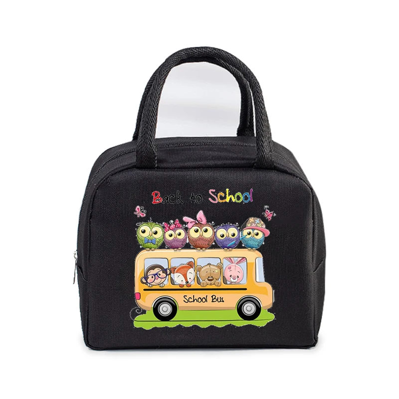 Изолированный Ланч-бокс с изображением мультяшной совы сумки сумка-холодильник