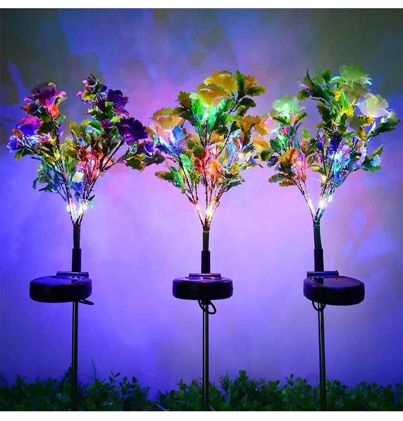 

Garden Decoration Solar Carnation Lights Outdoor Garden Lights Led Decorative Lights Waterproof Atmosphere To Insert Lawn Lights