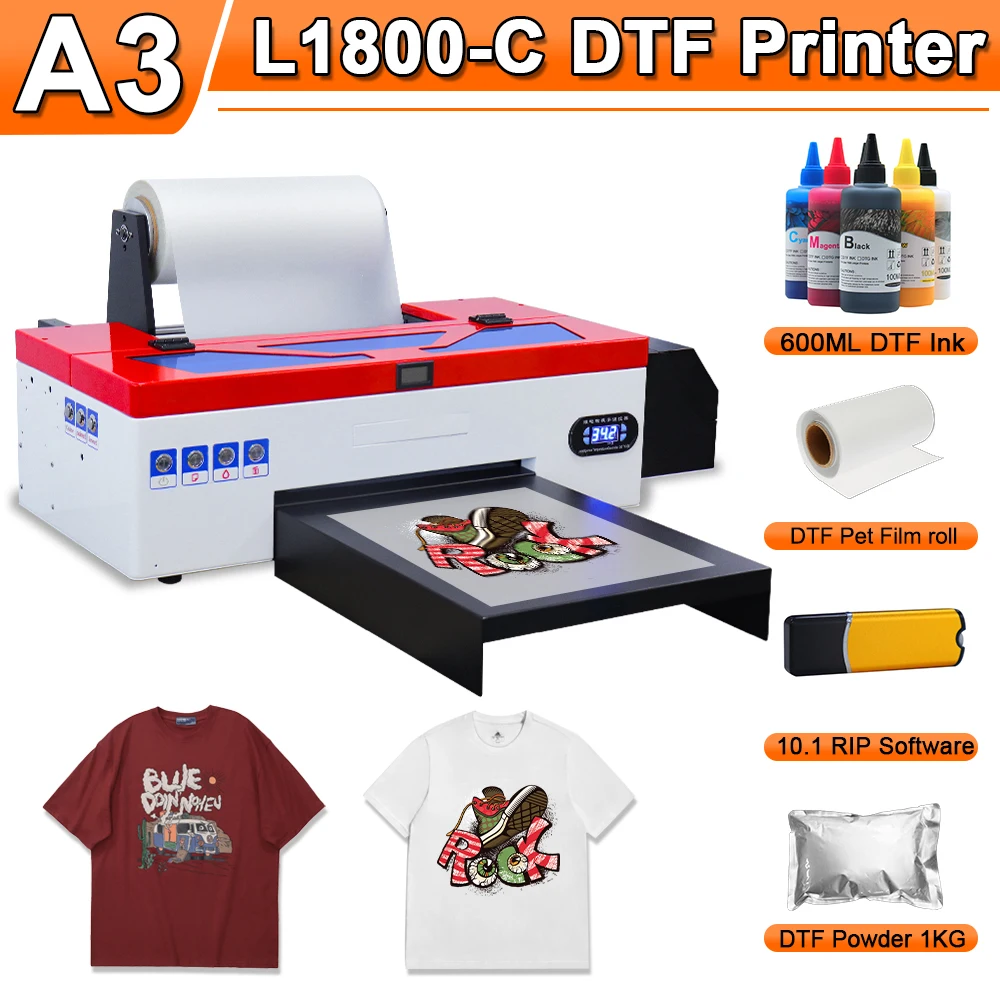 Принтер A3 DTF для Epson L1800, принтер A3 DTF, прямая передача на пленку для толстовок, футболок, джинсов A3 DTF, печатная машина для футболок