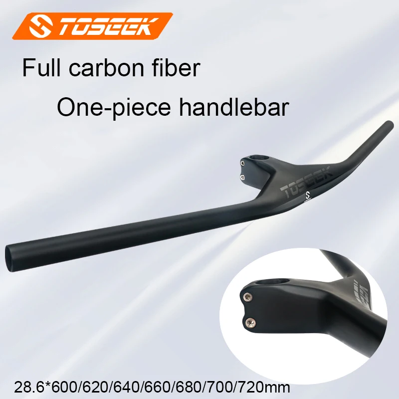 

Full Carbon Fiber MTB Bicycle Handlebar 3K Matte Mountain Bike Integrated Handlebar/Stem-17degrees 28.6mm 600-720mm Handle Parts