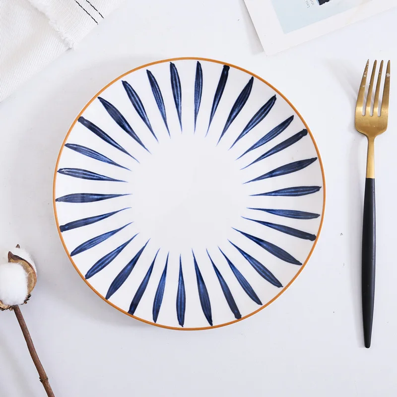 

Японская креативная керамическая тарелка, тарелка для стейка 8 дюймов, тарелка в западном стиле, тарелка, персонализированная десертная тарелка, домашняя художественная посуда