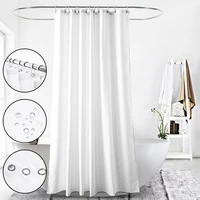 1pcs white shower curtains waterproof thick bath curtains for bathroom bathtub large wide bathing cover hooks