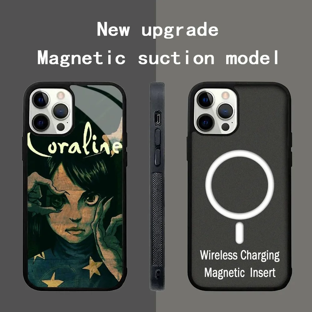 Etui na telefon Anime C-coraline do iPhoneɺ 15 14 13 Pro Max 11 12 Mini Alex Mirror bezprzewodowego ładowania Magsafe Cover