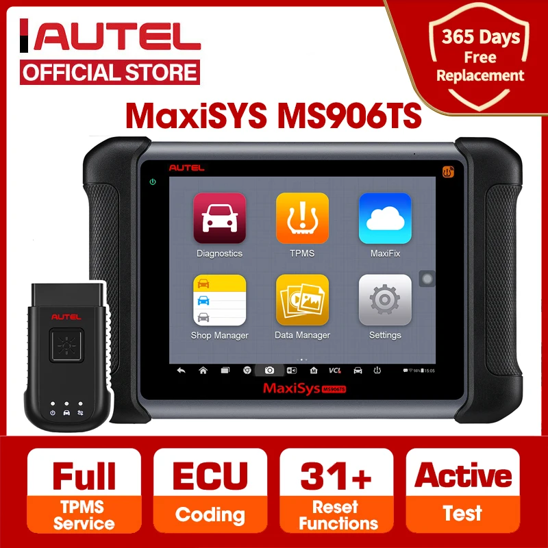 

Autel MaxiSYS MS906TS Diagnostic Scanner Automotive Scan Tool With TPMS 30+ Service Newest ECU Coding pk MS906BT MS906 MP808TS