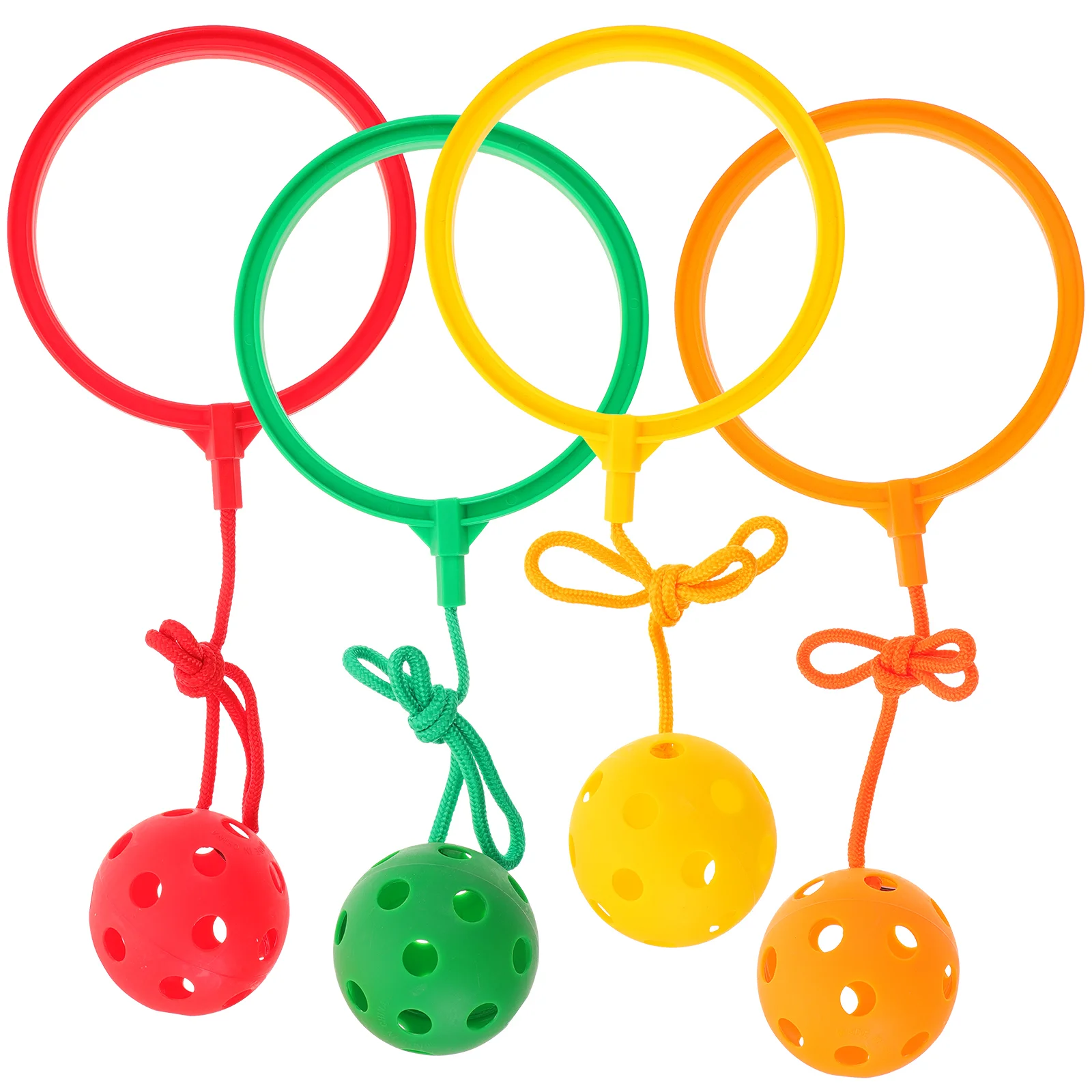 

4 комплекта, детские игрушки-антистресс для прыжков, мячи для фитнеса, игры для детей на лодыжке, кольцо для прыжков (оранжевый/красный/желтый/зеленый)