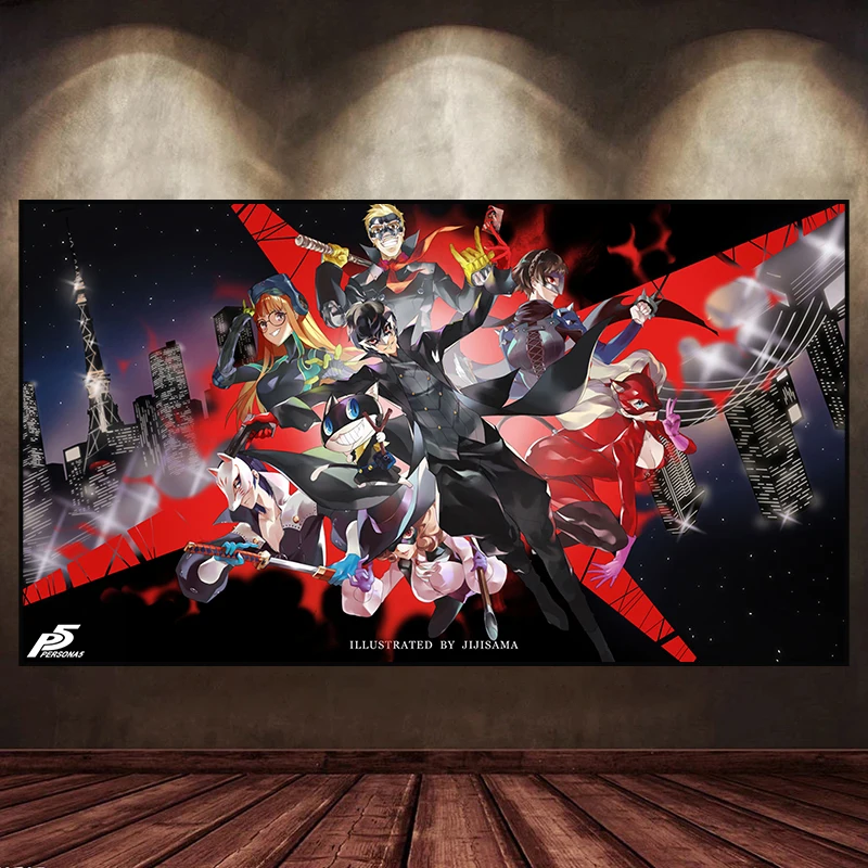 Персона 5 Видеоигра Аниме Картон Постеры Холст Живопись Настенное искусство Печати Картины для Гостиной Детей Современный домашний декор на.