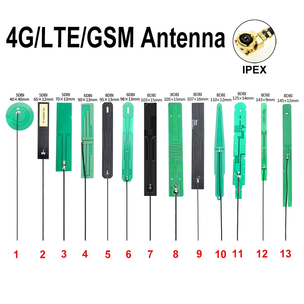 2 шт. встроенная всенаправленная антенна LTE 4G 3G GSM 2G IPEX UFL IPX PCB с высоким