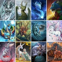 5d diy diamond painting mythical beast dragon horse fox full square embroidery mosaic cross stitch kits home decor gift