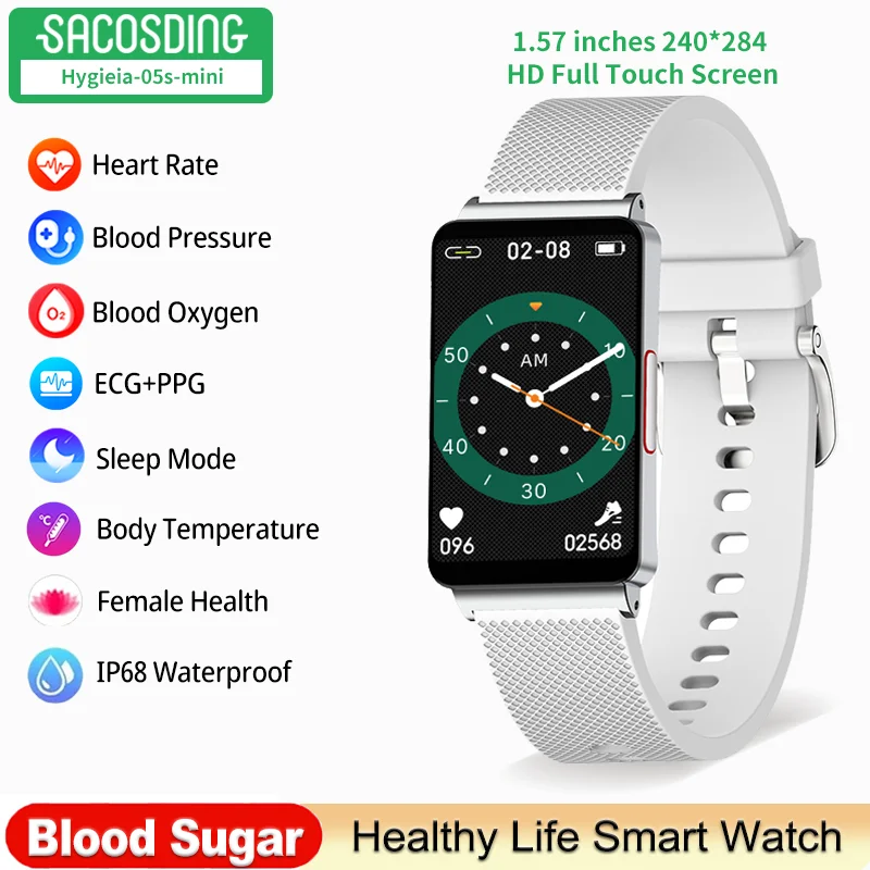 

Non-invasive Blood Glucose Smart Watch Ladies Blood Pressure Measurement Thermometer Health watches ECG+PPG Smartwatch Men Women