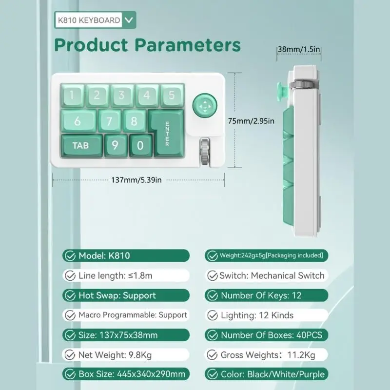 Механическая игровая клавиатура K810 USB C с динамической программируемой