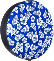 tire cover plastic face vinyl band hawaiian print blue suitable for most vehicles with car accessories tire covers