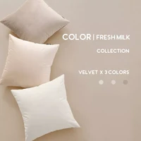 white cushion cover velvet pillow cover for living room sofa car decorative pillows 45x45cm home decoration pillowcase